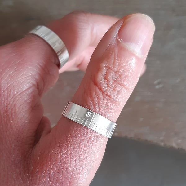 Measure ring, sewing ring, tape measure, silver ring