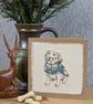 Spaniel - blank card - handmade stitched dog card, birthday card, greetings card