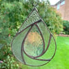 Stained Glass Raindrop Suncatcher - Handmade Hanging Decoration 