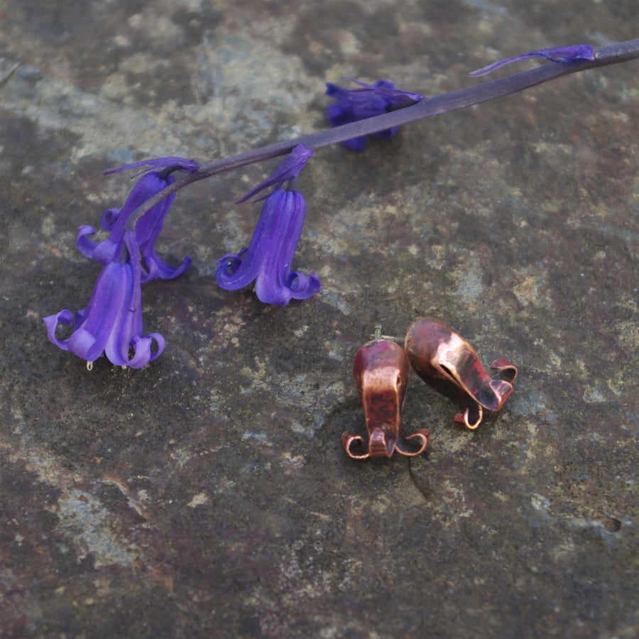 Copper  Bluebell  Stud Earrings