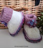 Designer 90% & 75% Merino Wool Baby Girl's Flower Booties 3-9 months size - Image 7