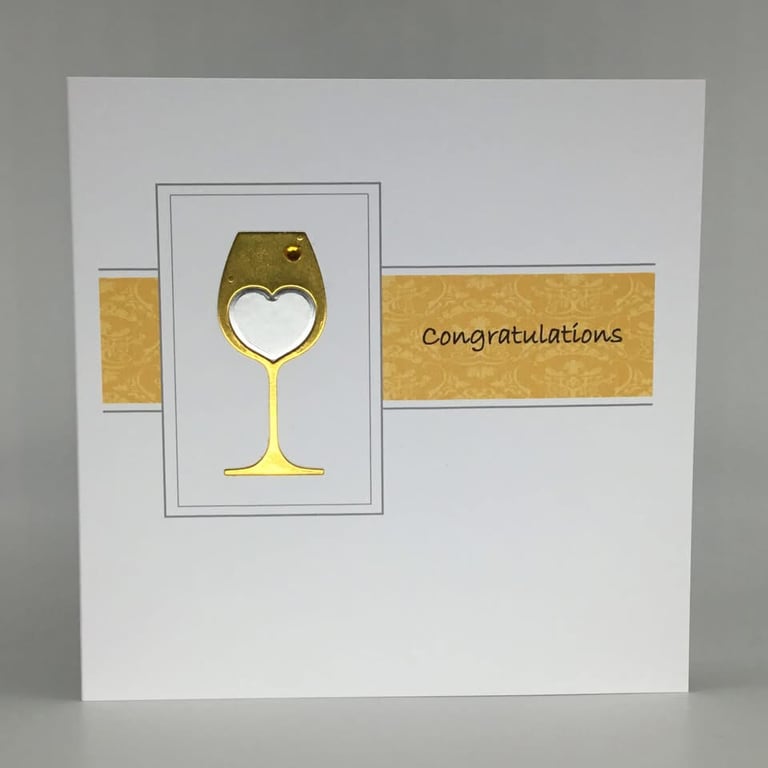 Congratulations card - heart glass