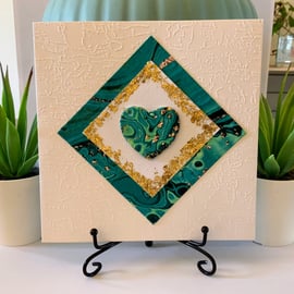 Wood Heart Occasion Card.