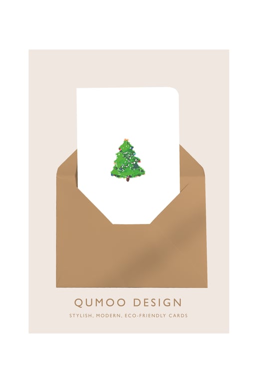 Christmas Card Christmas Tree watercolour style (QM 212)