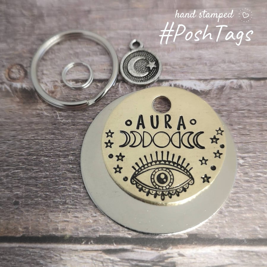 Evil eye & Phases of the moon stars - all seeing eye good luck - witch magic nat