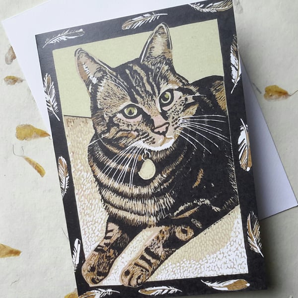 Cat greetings card  Blank inside