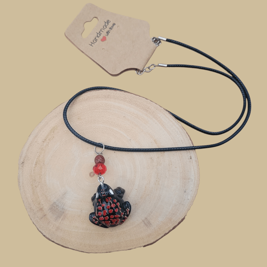 Black Frog Necklace 