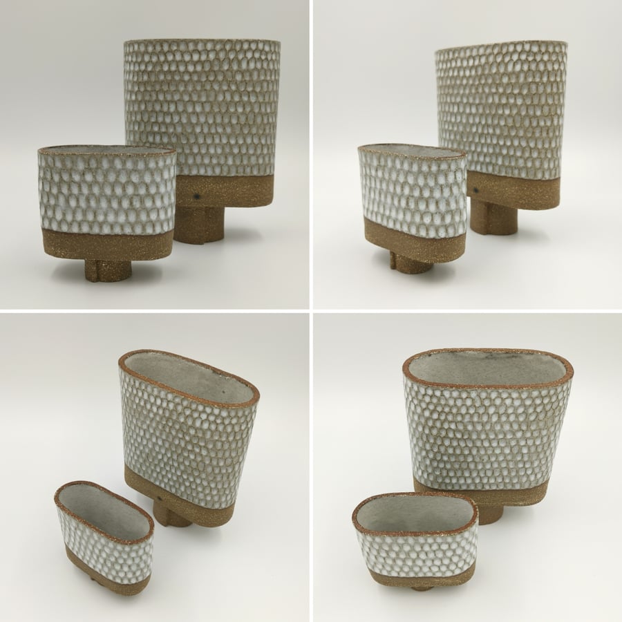 Flask style vase planters 