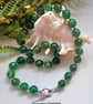 Designer Emerald Green Agate Silver Plated Necklace. ONE OFF - Image 1