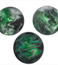Hand-Painted 10 cm Round Multi-Display Set - Emerald Forest Abstract Trio - Image 2