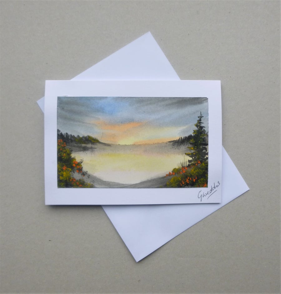 greetings card original art landscape blank card ( ref F 436.H3 )