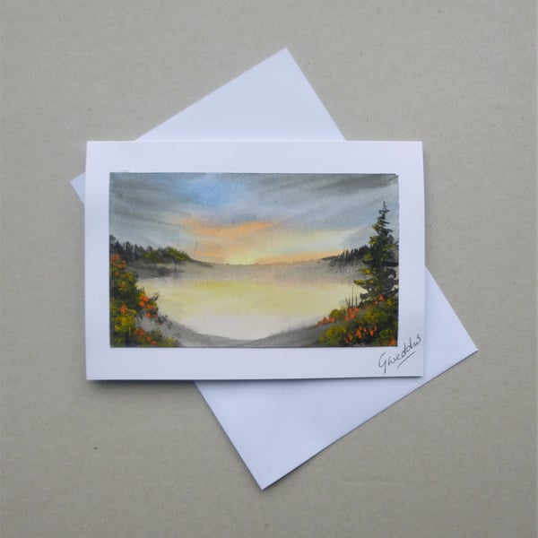 greetings card original art landscape blank card ( ref F 436.H3 )