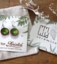 Handmade Green Glazed Ceramic Earrings, Hypoallergenic Stainless Steel, Natural  - Image 8