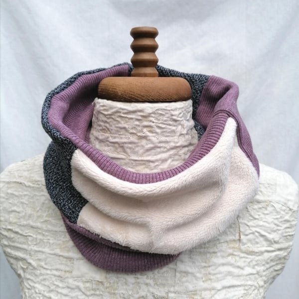 Neck Warmer, Snood, Repurposed Sweater Scarf