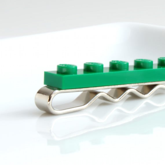 Green Lego Tie Clip for Weddings Fun & Special Occasions, more colours available