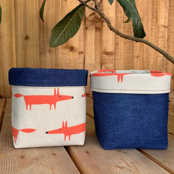 Fabric storage basket