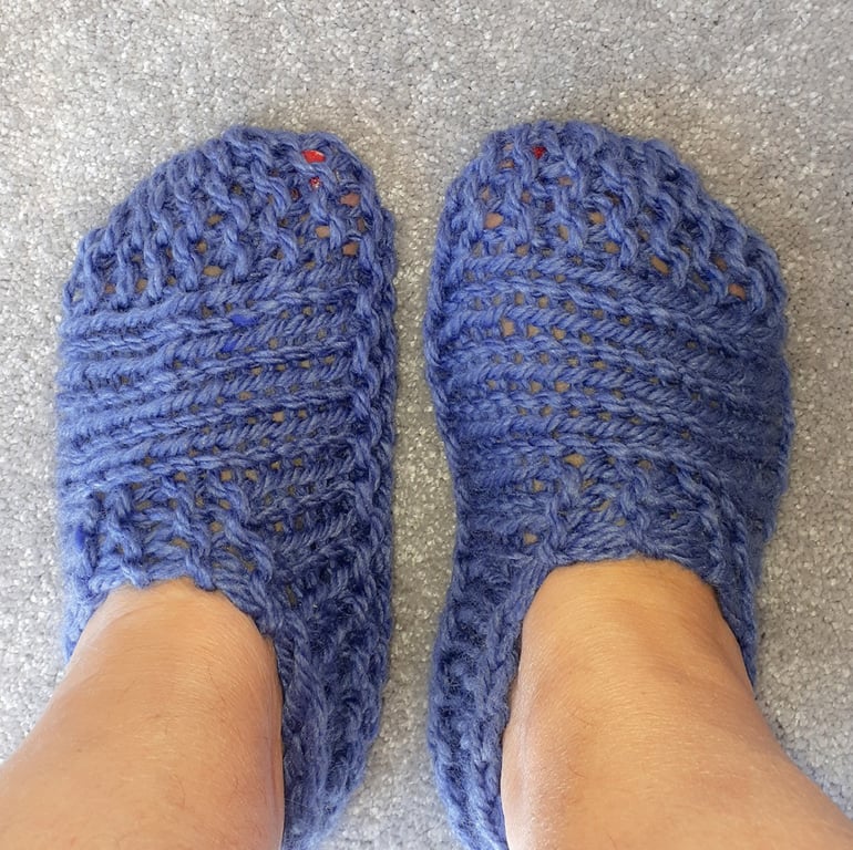 KNITTING PATTERN PDF Denim Slippers 