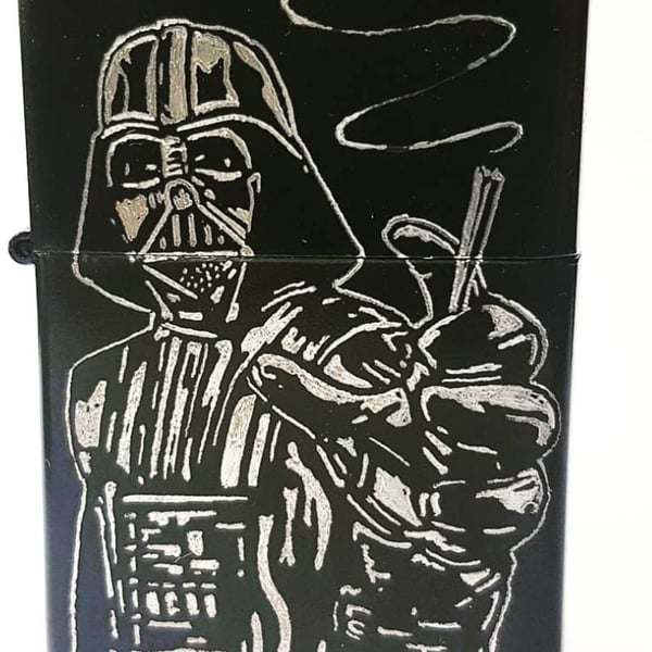 Hand Engraved Darth Vader Petrol Lighter