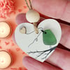 Mini Sea Glass Art Picture - Bird on a Branch - Cute Gift