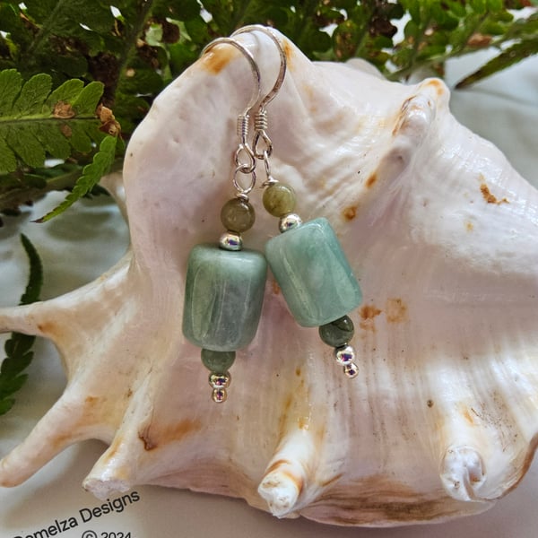 Burmese Jadeite Sterling Silver Earrings