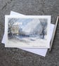 Blank Card. Handpainted Watercolour OOAK  Cottage