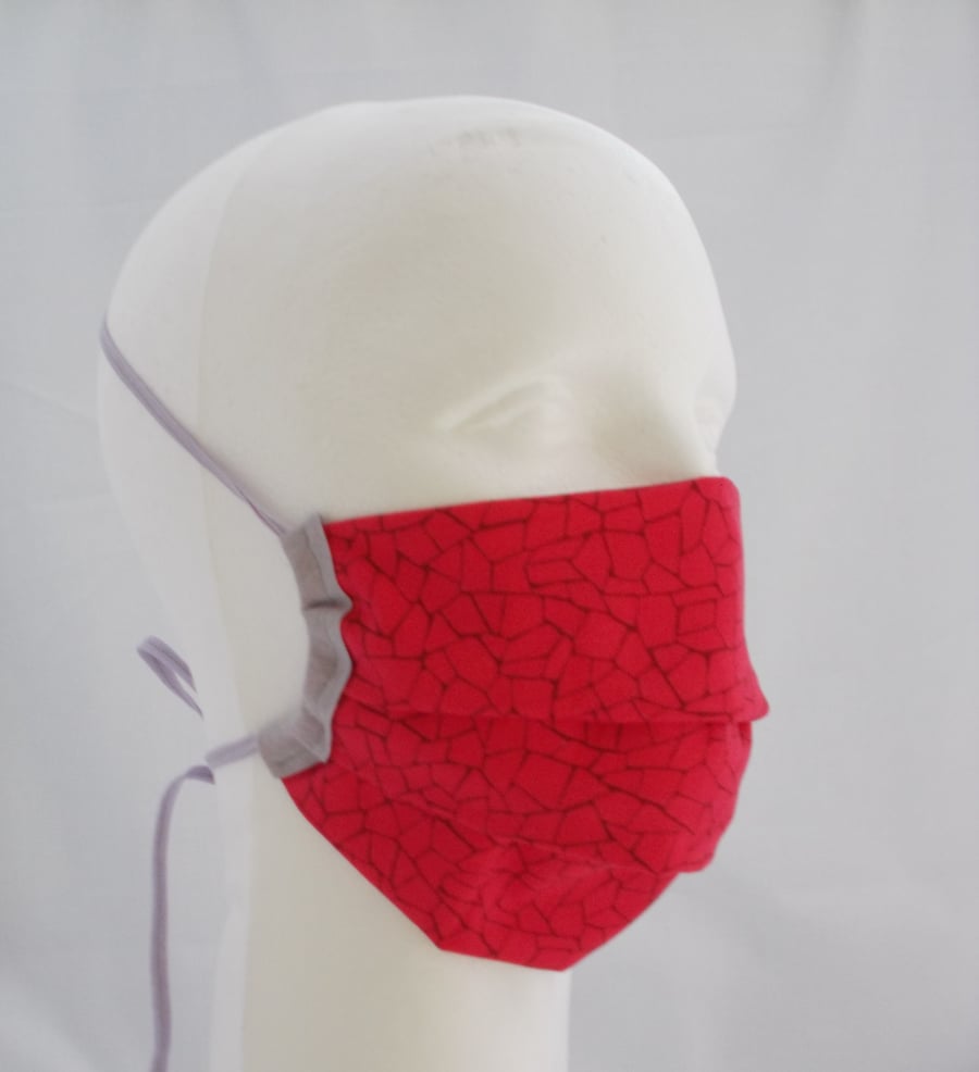 Ladies Fabric Face mask - Dark Pink
