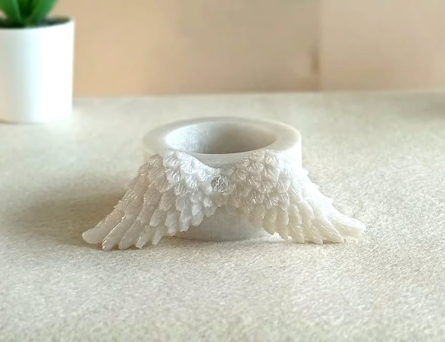 Angel Wing Tealight Holder – Handmade Memorial Keepsake for the Home