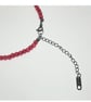 Red Cat's Eye Beaded Bracelet: Adjustable Silver Tone Chain - Image 6