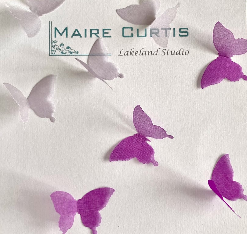 Mini Silk Organza Butterflies in Shades of Violet