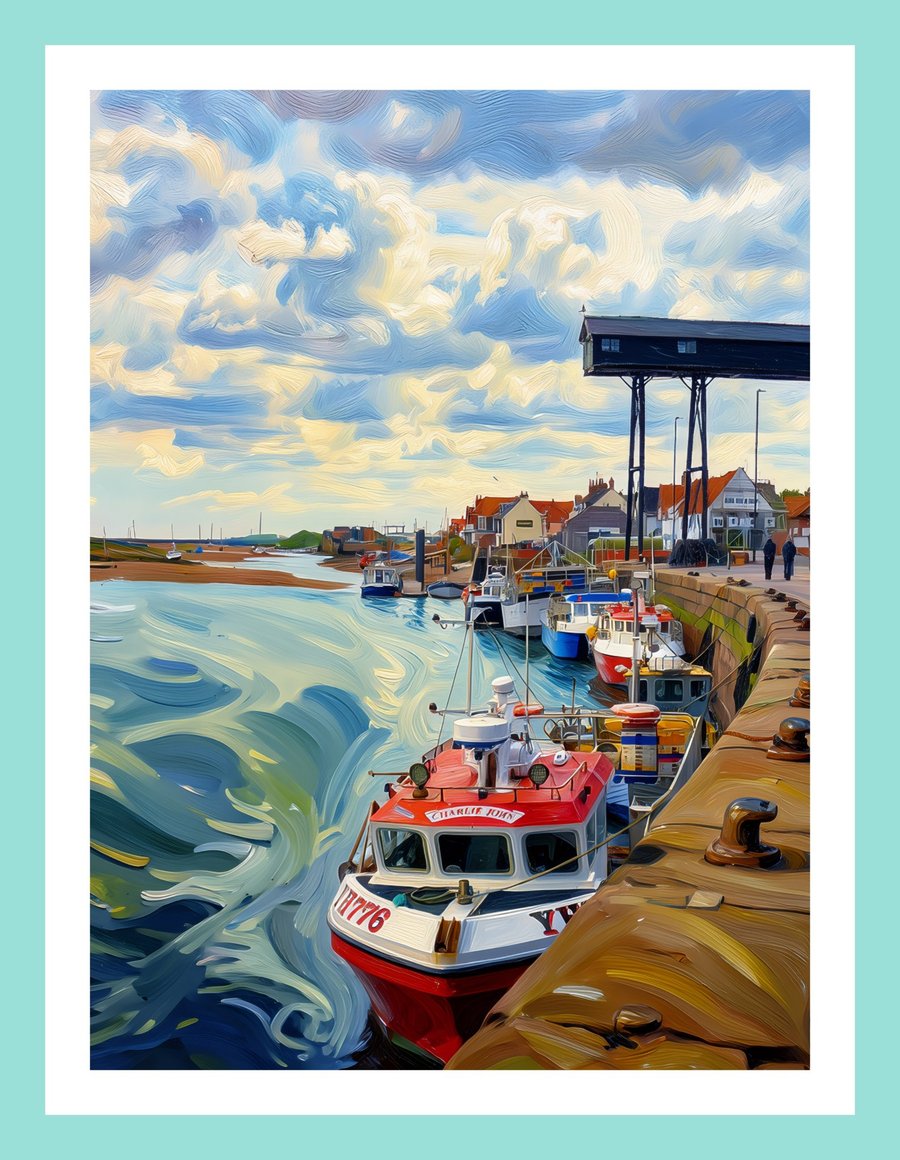 Wells-Next-The Sea Art Greeting Card A5 Size 