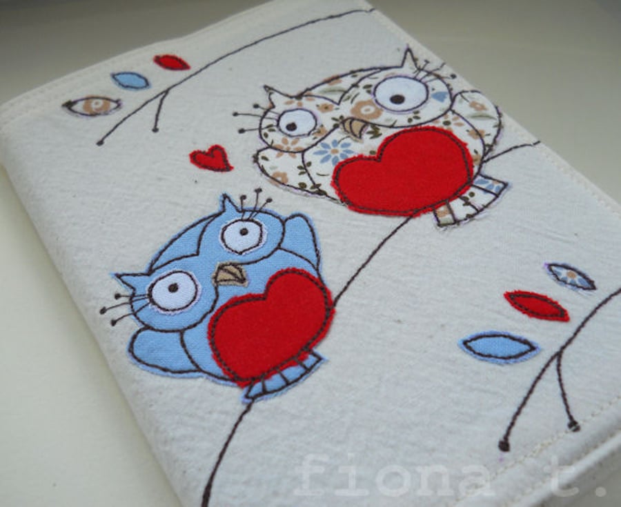embroidered owls sketchbook A6