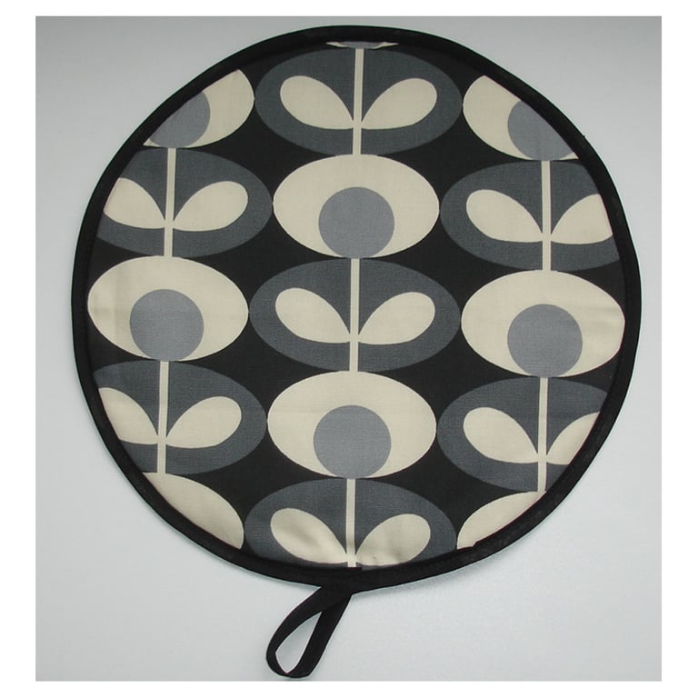 Aga Hob Lid Mat Pad Cover With Loop Surface Saver Grey and Black