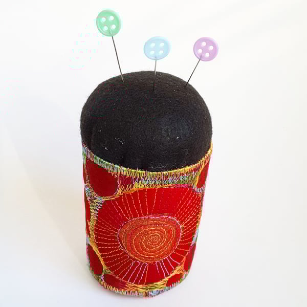 Pin Cushion Pincushion with Free Machine Embroidery Pins and Needles Storage 