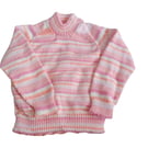 Knitted Jumper: Soft Pastel Sweater each one unique in self striping yarn.