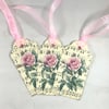 Vintage rose on music gift tags