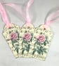 Vintage rose on music gift tags