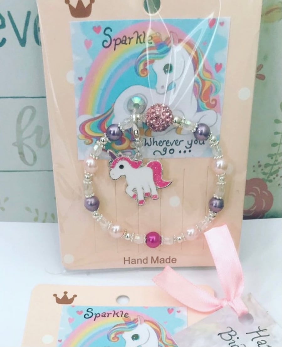 Unicorn toddler bracelet gift for children unicorn charm bracelet 