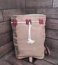 Eco-Friendly Rucksack -Handmade from Upcycled Materials - Black with embroidery  - Image 2