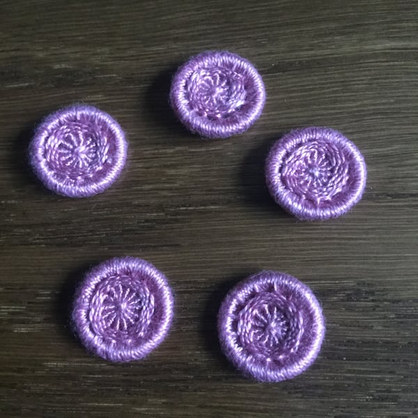 Set of 5, 18 mm, Dorset Cross Wheel Buttons, Yarrells, Dusky Pink, D1