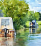 River View Boats Norfolk Fen A5 Greeting Card  - Image 1