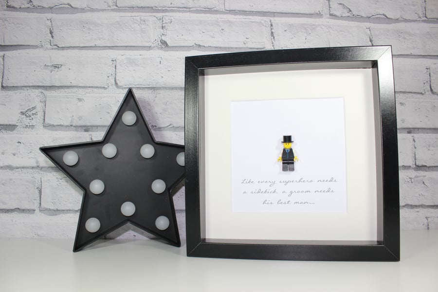 BEST MAN GIFT - AWESOME FRAMED LEGO MINIFIGURE - WEDDING GIFT IDEA