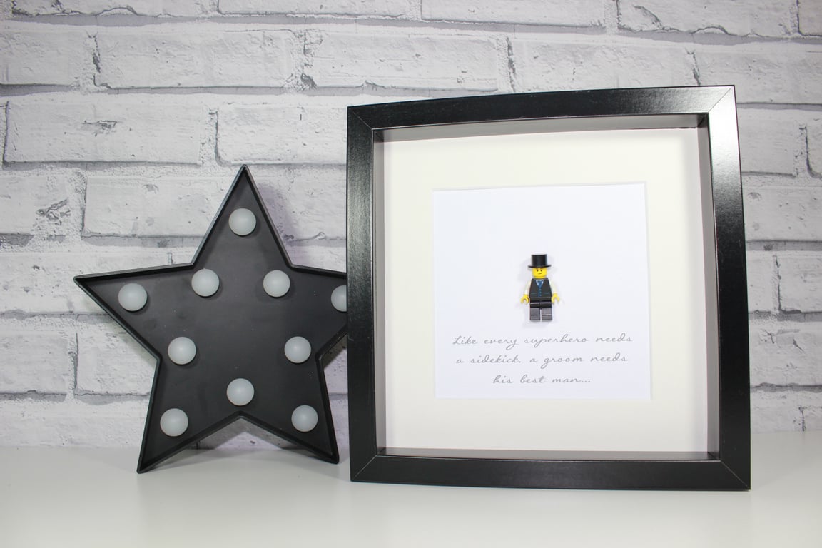 BEST MAN GIFT - AWESOME FRAMED LEGO MINIFIGURE - WEDDING GIFT IDEA