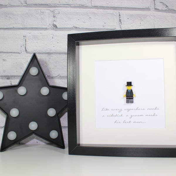 BEST MAN GIFT - AWESOME FRAMED LEGO MINIFIGURE - WEDDING GIFT IDEA