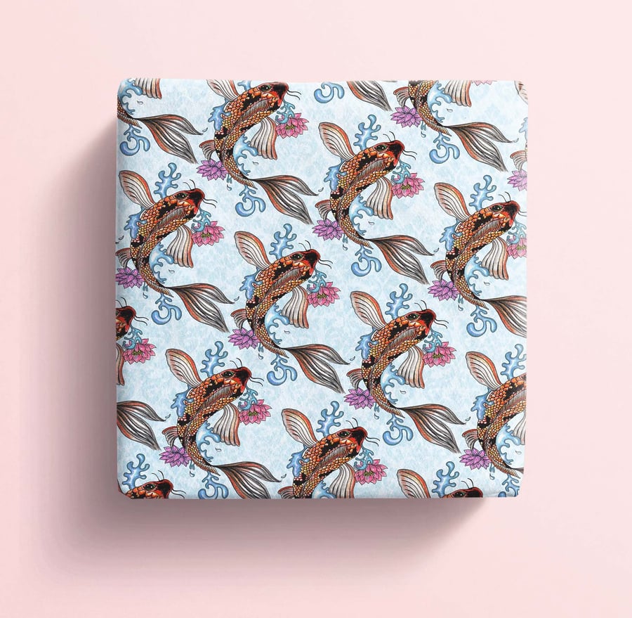Koi fish wrapping paper