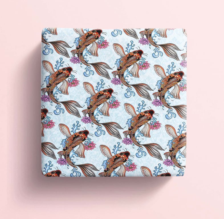 Koi fish wrapping paper