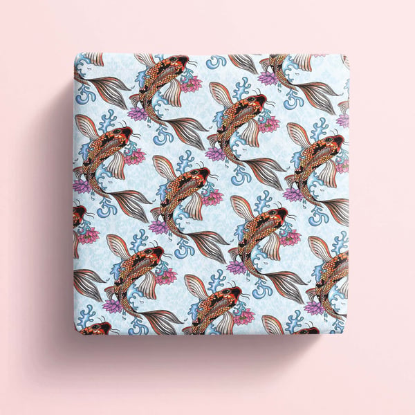 Koi fish wrapping paper