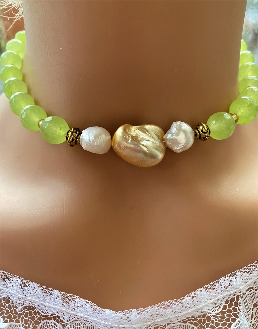 Peridot Choker Valentines  Necklace Peridot short Necklace Peridot Gift