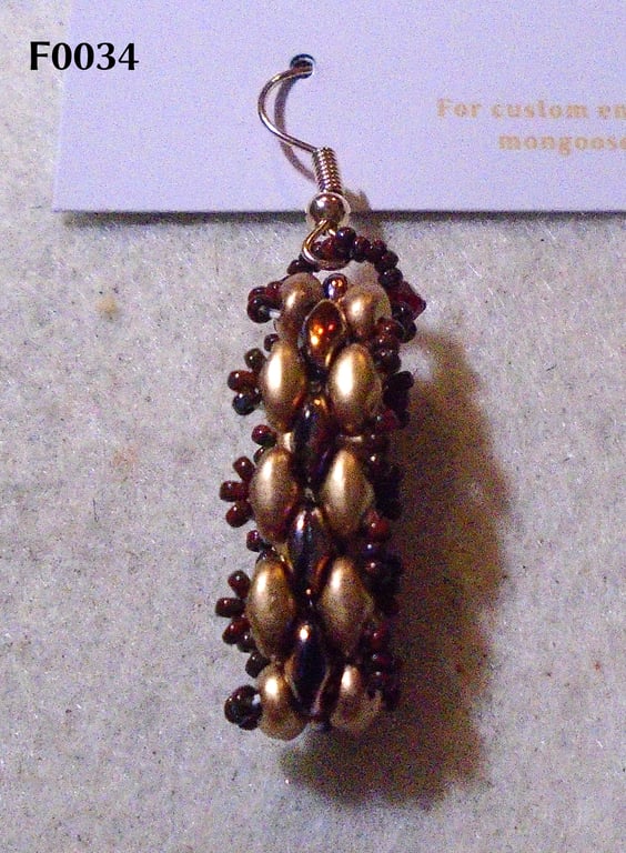 Brickwork-pattern bead earrings (customisable)