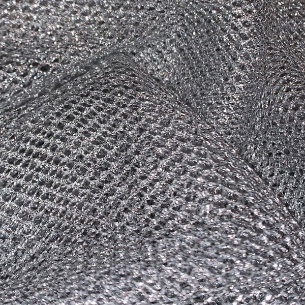 Silver Fishnet Chainmail Mesh Net Fabric 58'' PRICE PER METER