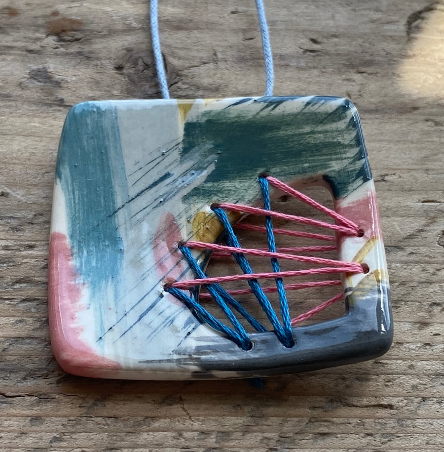 Handmade Ceramic Statement Pendant Necklace